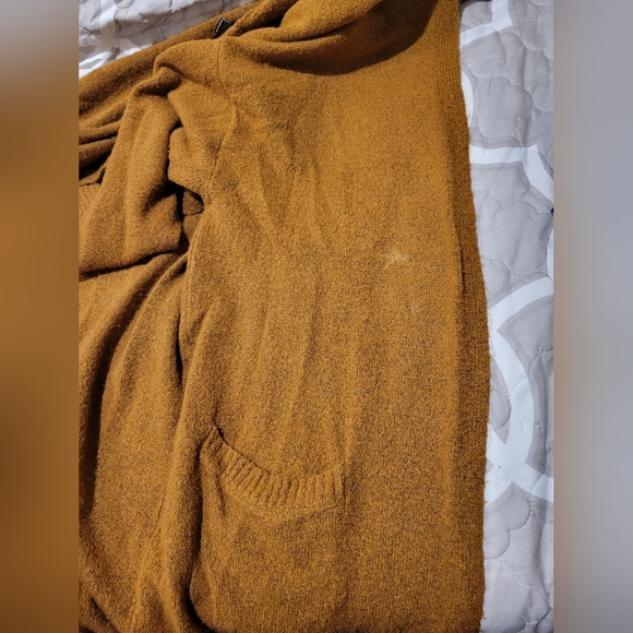 Forever 21 Longline Mustard Gold Duster Cardigan M - Picture 11 of 13